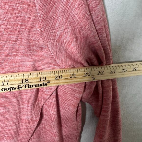 Lands’ End Women’s 1X Pink Heather V-Neck 3/4 Sleeve Tunic Top Plus Size - Picture 4 of 7